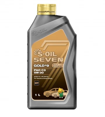 Масло моторное 5W30 S-OIL 7 GOLD #9 PAO C3 синт., 1л