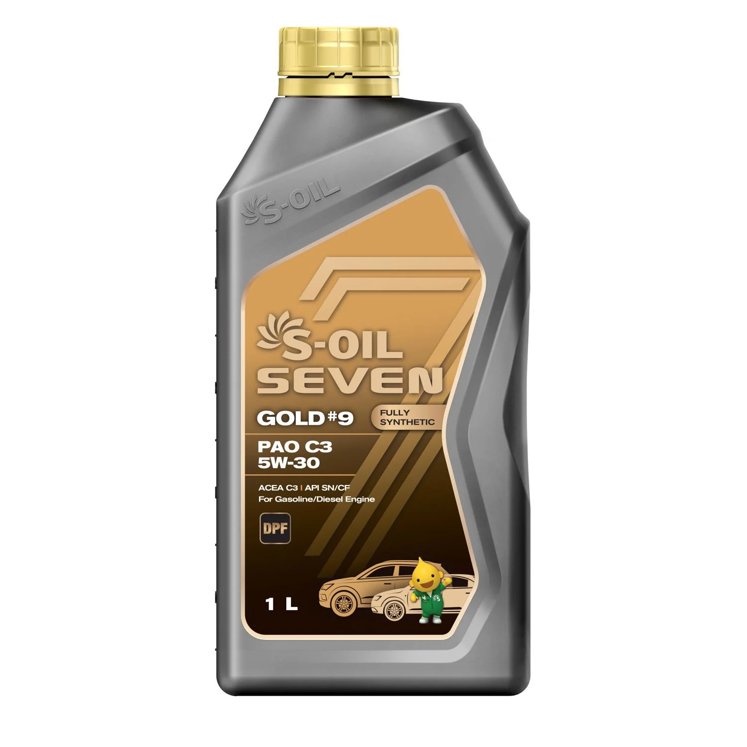 Масло моторное 5W30 S-OIL 7 GOLD #9 PAO C3 синт., 1л