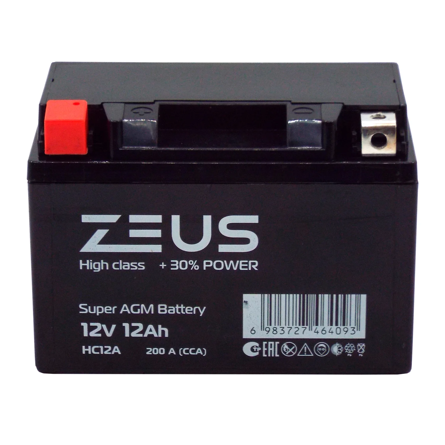 Аккумулятор ZEUS HIGH CLASS AGM 12 Ач п.п. (HC12A) Фото 1
