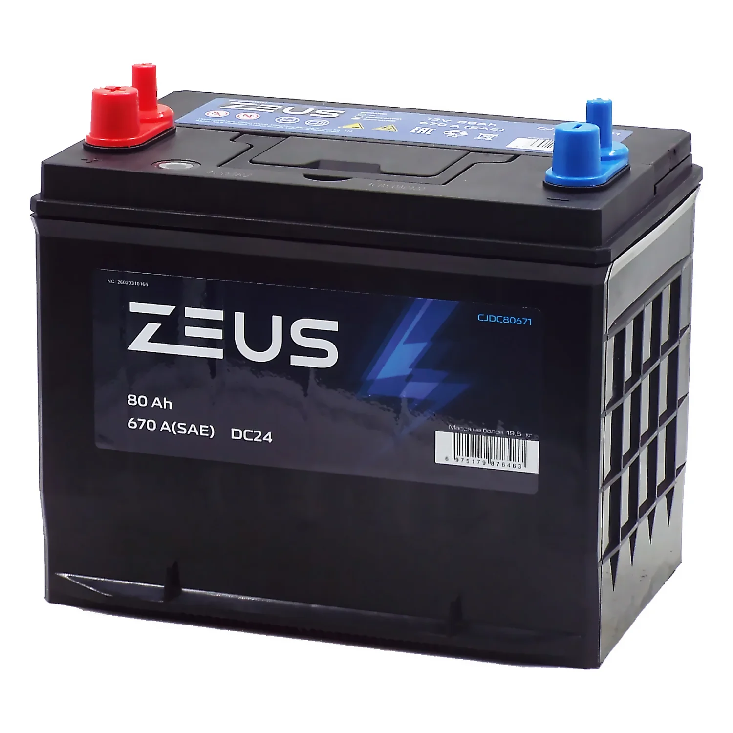 Аккумулятор ZEUS DC24 (MARINE / RV) 80 Ач п.п. Фото 1