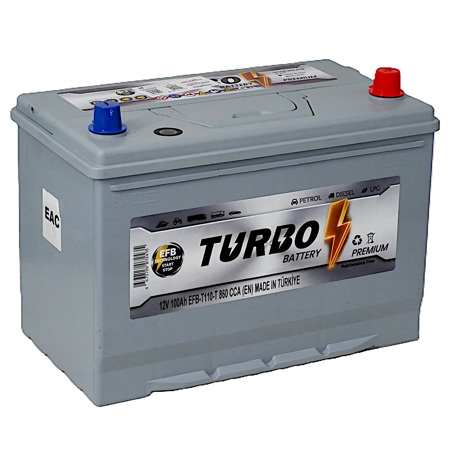 Аккумулятор TURBO EFB T110 Asia 100 Ач о.п.