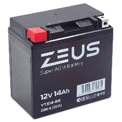 Аккумулятор ZEUS SUPER AGM 14 Ач п.п. (YTX14-BS) Фото 1