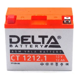 Аккумулятор DELTA СТ 1212.1 AGM 12 Ач п.п. (YT12B-BS) Фото 1