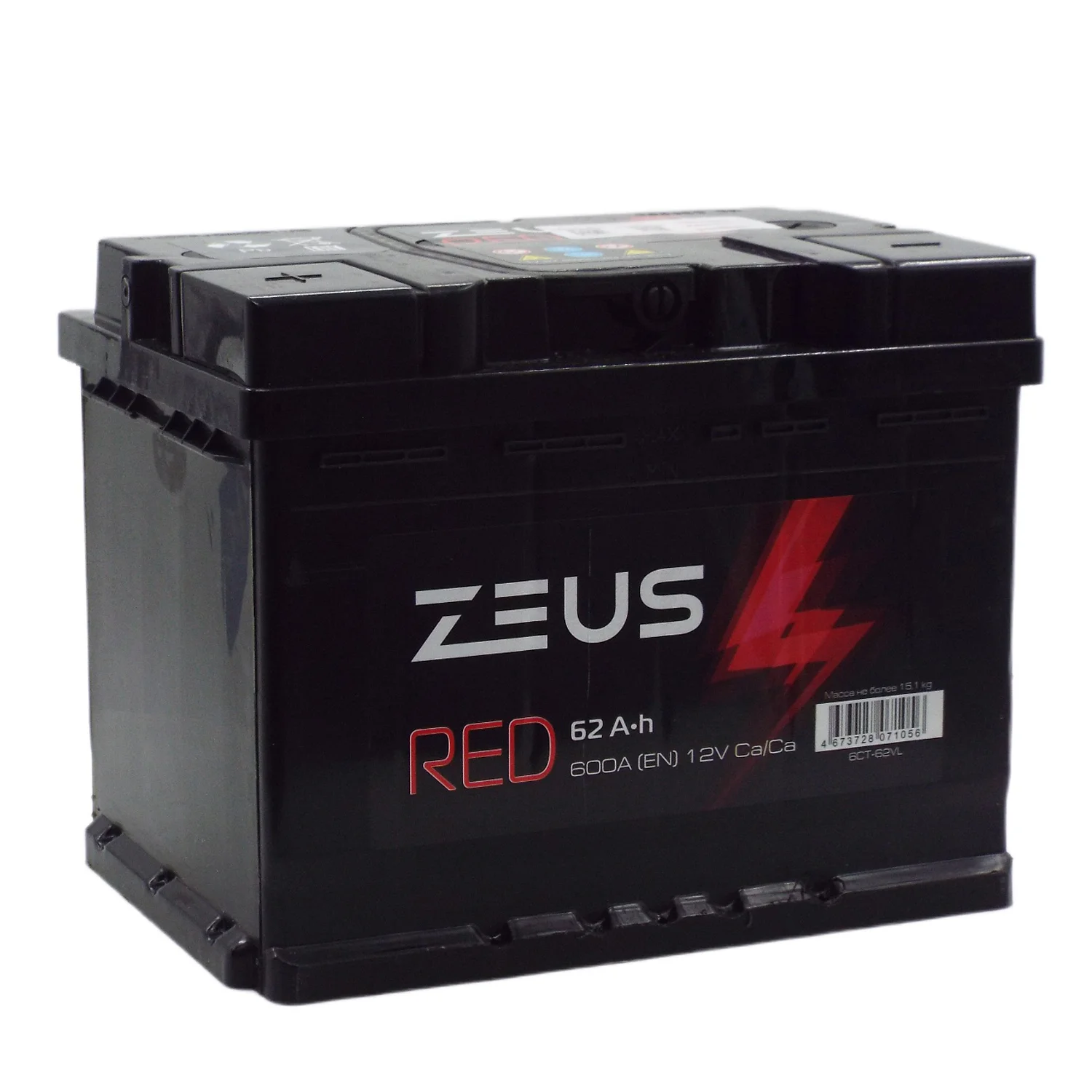 Аккумулятор ZEUS RED 62 Ач п.п.