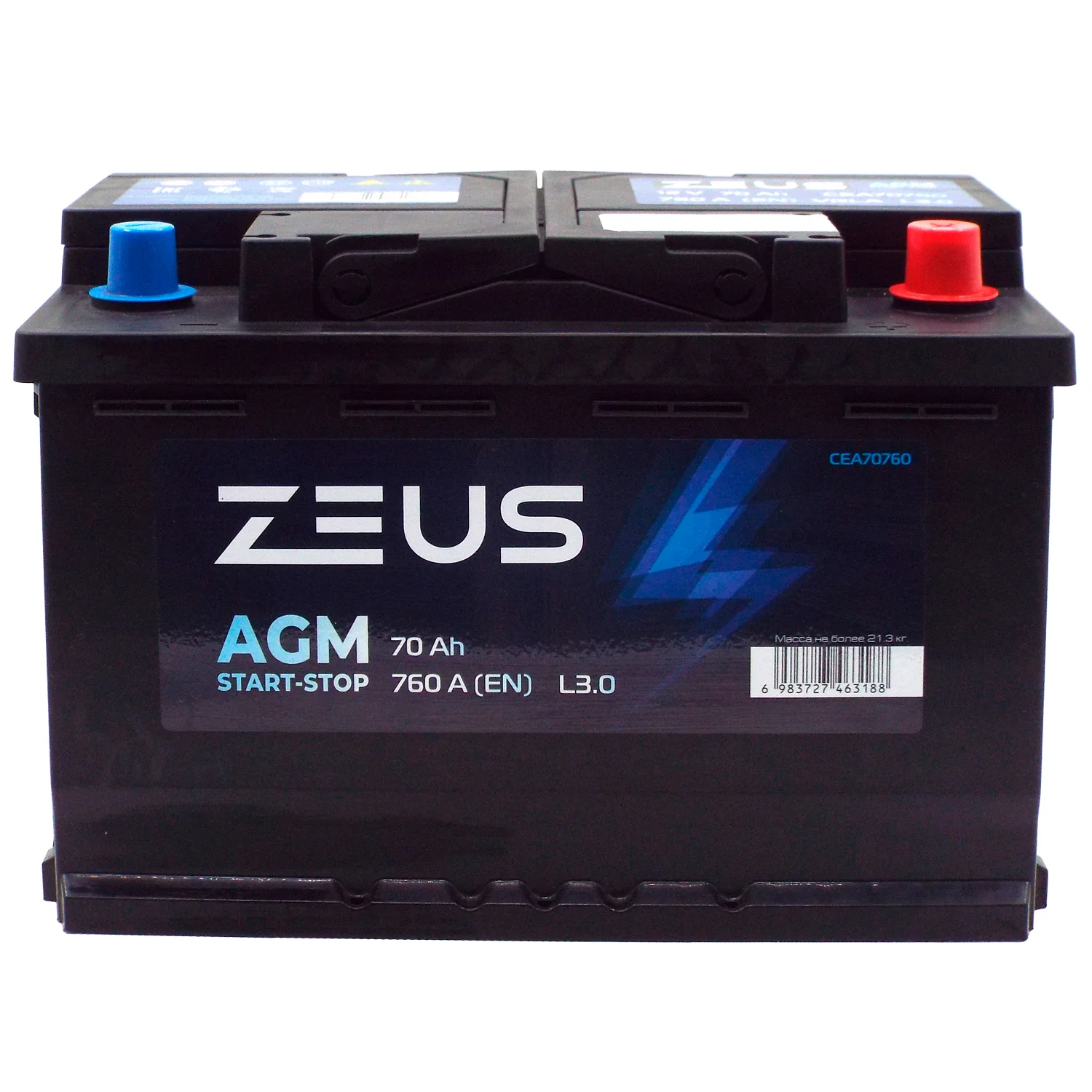 Аккумулятор ZEUS AGM 70 Ач о.п. Фото 1