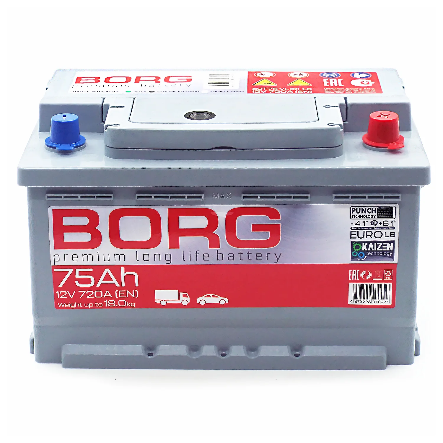 Аккумулятор BORG Premium LB 75 Ач о.п. Фото 1