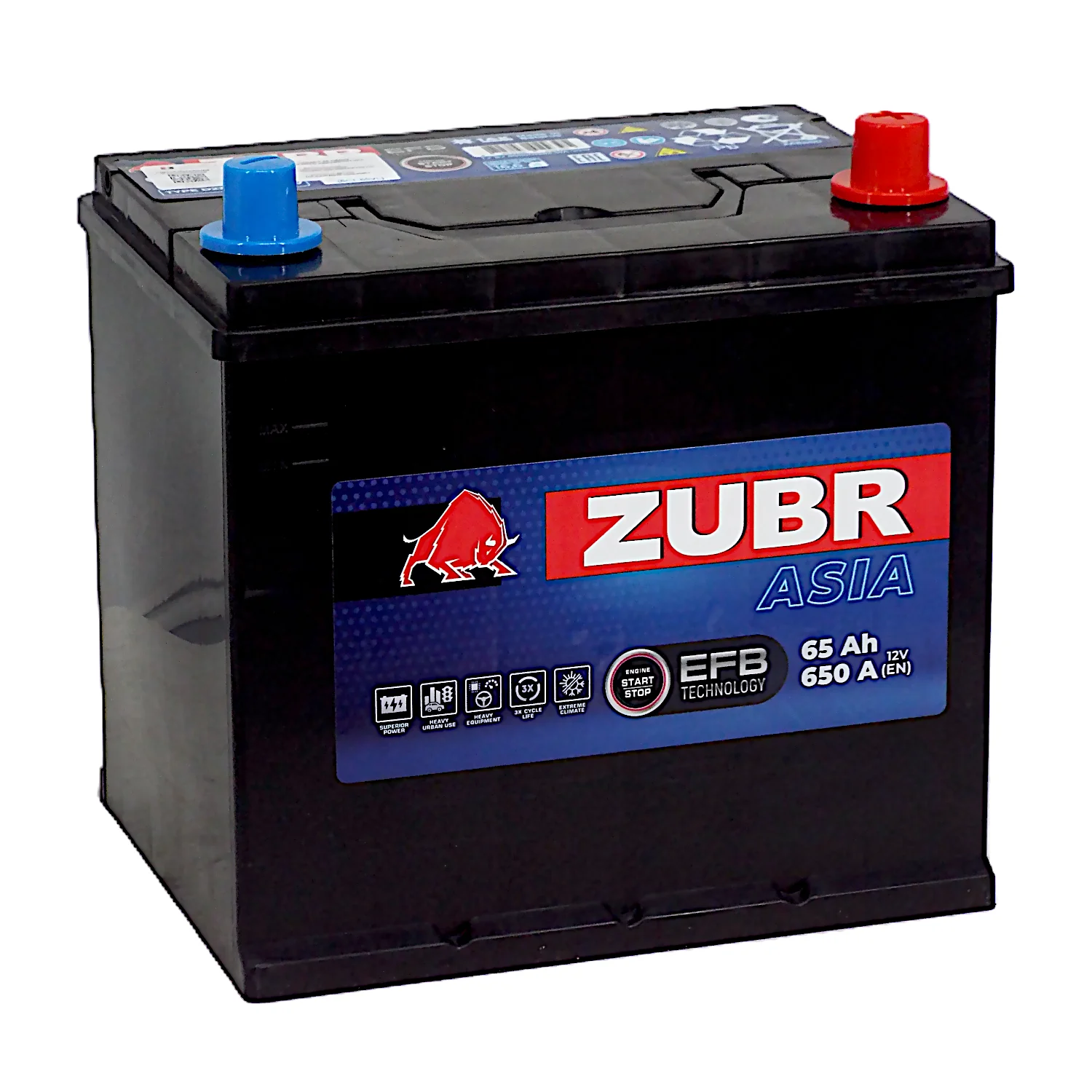 Аккумулятор ZUBR EFB Asia 65 Ач о.п.