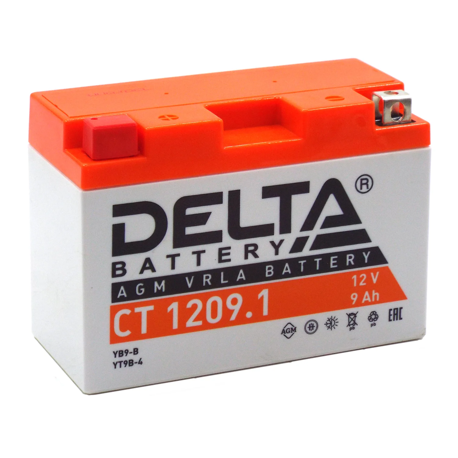 Аккумулятор DELTA СТ 1209.1 AGM 9 Ач п.п. (YT9B-4) Фото 1