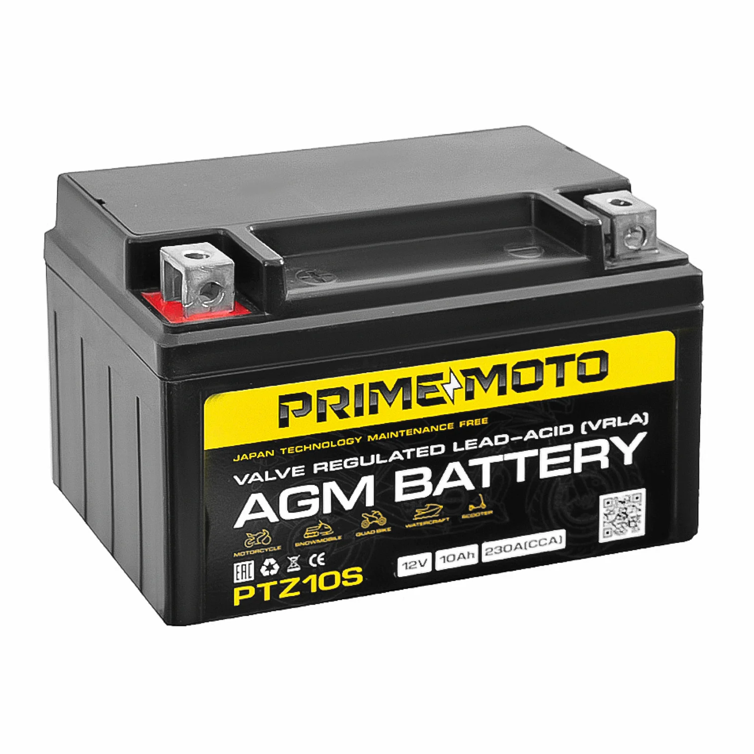 Аккумулятор PRIME MOTO AGM PTZ10S 10 Ач п.п. РАСПРОДАЖА