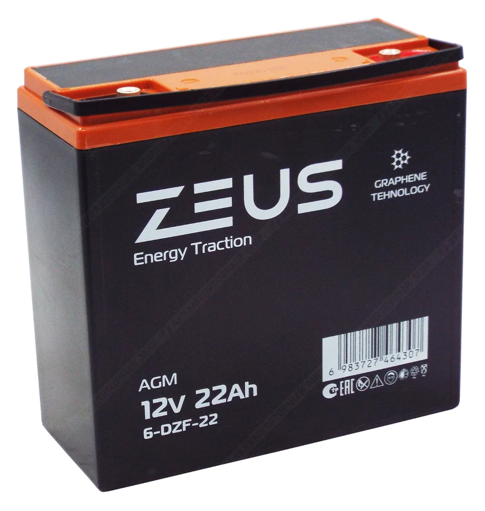 Аккумулятор ZEUS 6-DZF-22 (12V22Ah) тяговый