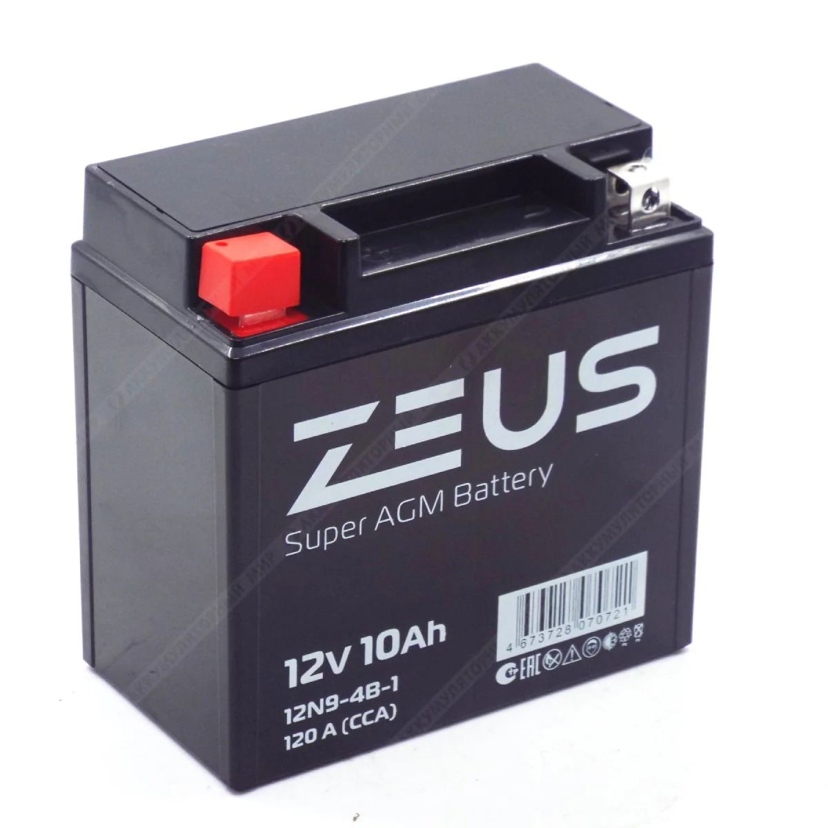 Аккумулятор ZEUS SUPER AGM 10 Ач п.п. (12N9-4B-1)