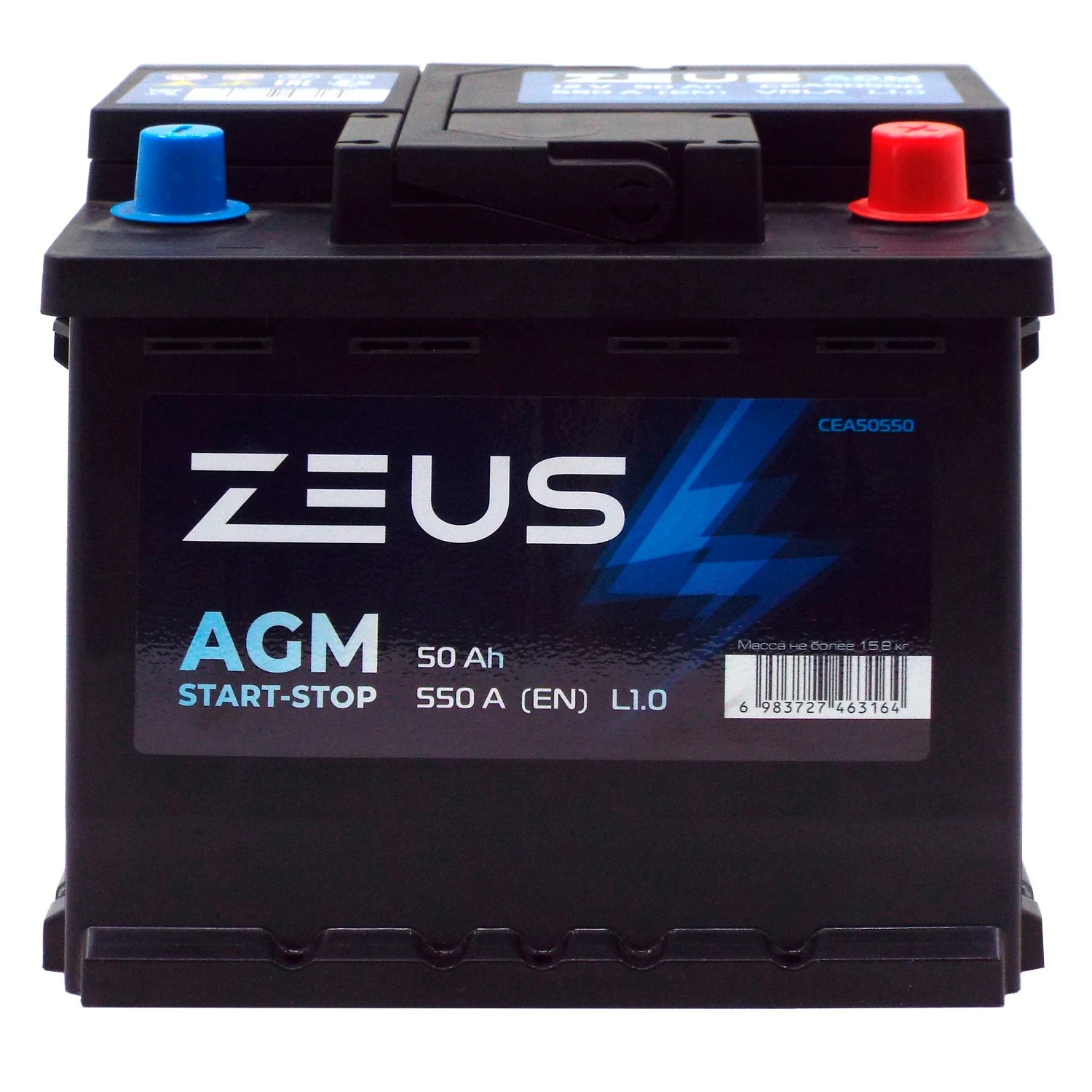 Аккумулятор ZEUS AGM 50 Ач о.п. Фото 1