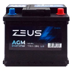 Аккумулятор ZEUS AGM 50 Ач о.п. Фото 1